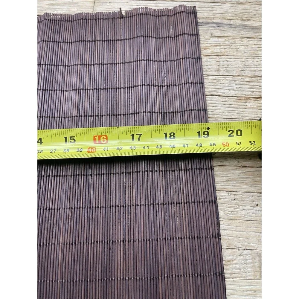 Set of 6 Vintage Style Dark Brown Foldable Rollable Bamboo Wood Place Mats